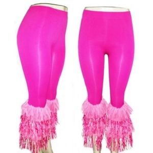Sexy Pink Pom Pom Spandex Legging.